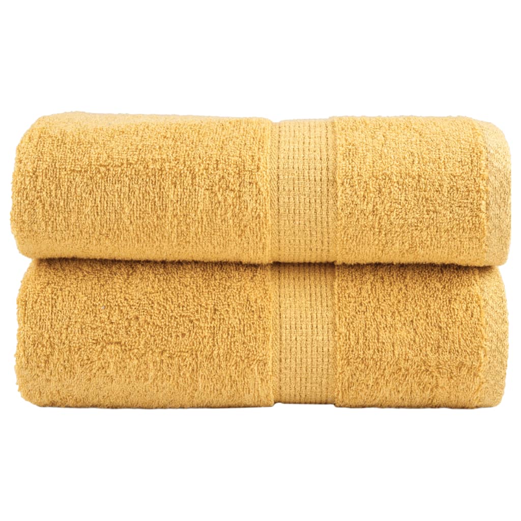 vidaXL Prémiové ručníky pro hosty SOLUND 2 ks zlaté 30x50 cm 600 g/m²