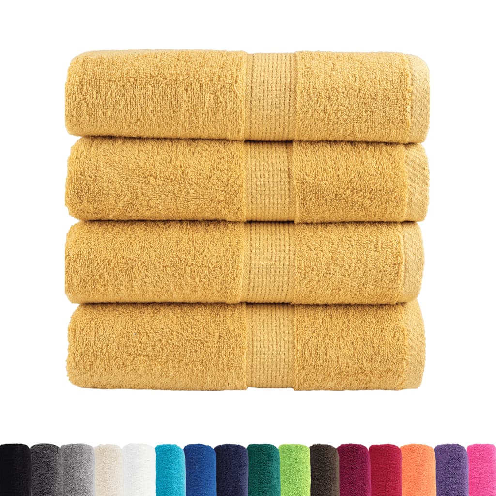vidaXL Gastendoekjes SOLUND 4 st 600 g/m² 30x50 cm goudkleurig