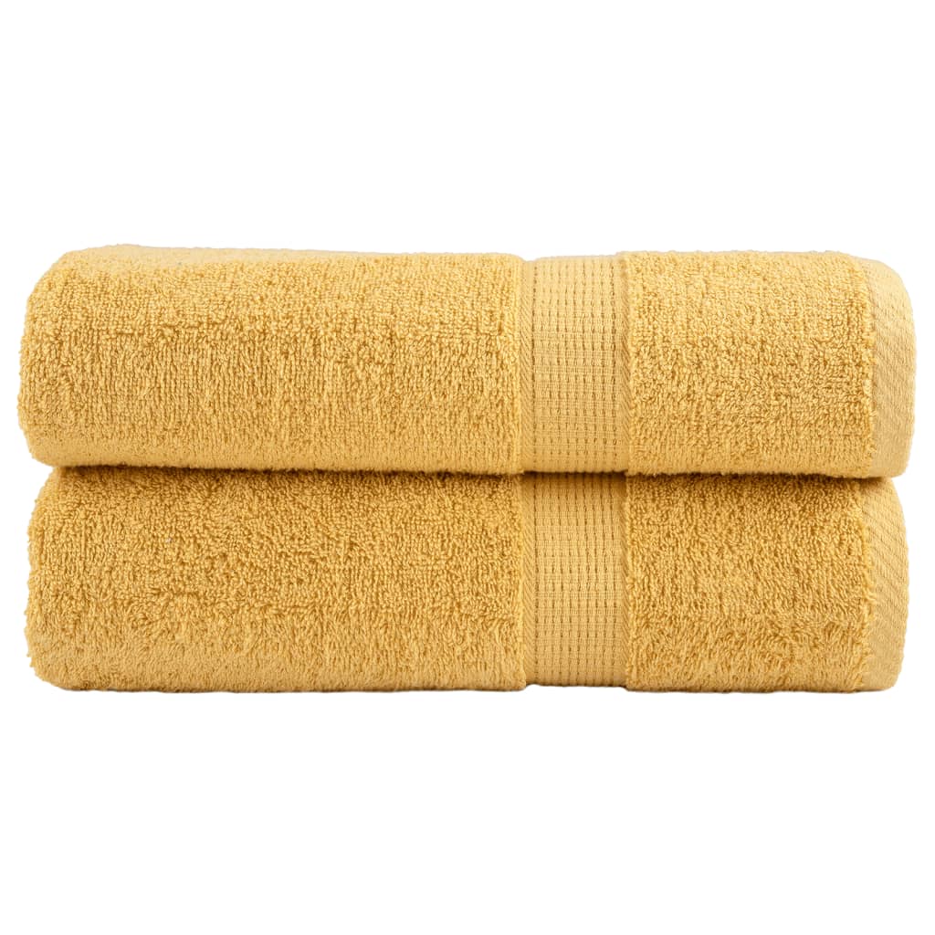 vidaXL Premium handdukar SOLUND 2st guld 50x100cm 600gsm