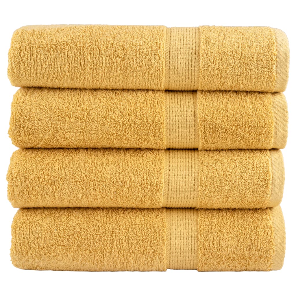 vidaXL Premium handdukar SOLUND 4st guld 50x100cm 600gsm