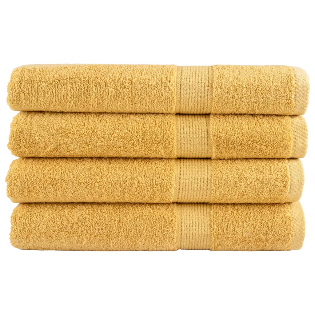 vidaXL Prémiové saunové osušky SOLUND 4 ks zlaté 80x200 cm 600 g/m²