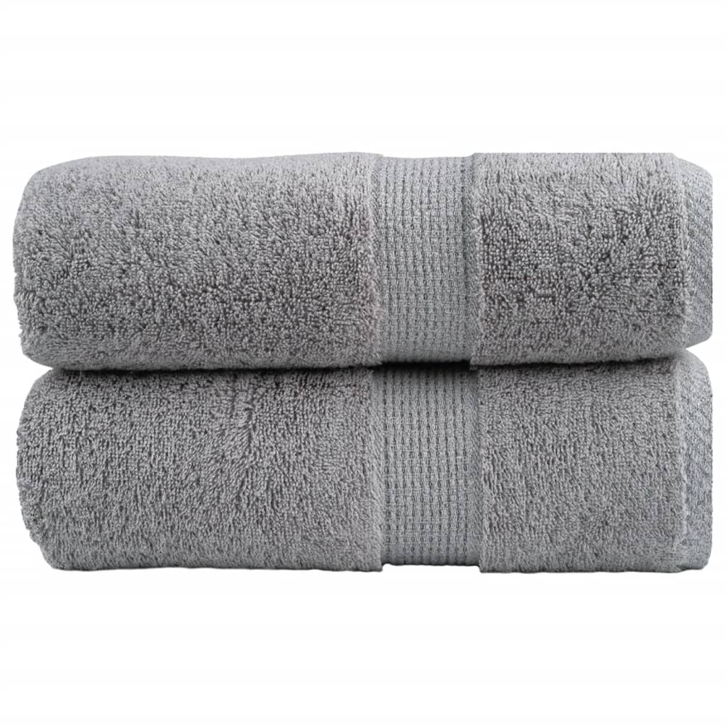 vidaXL Prémiové mycí utěrky SOLUND 2 ks šedé 30x30 cm 600 g/m²