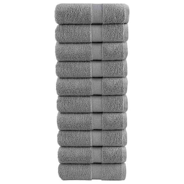 vidaXL premium-klassi pesur&auml;tikud SOLUND 10 tk hallid 30 x 30 cm 600 g/m&sup2;