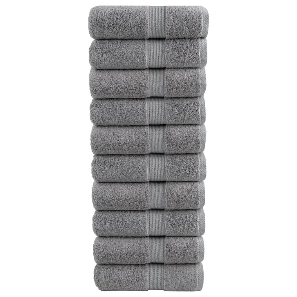 vidaXL Prémiové mycí utěrky SOLUND 10 ks šedé 30x30 cm 600 g/m²