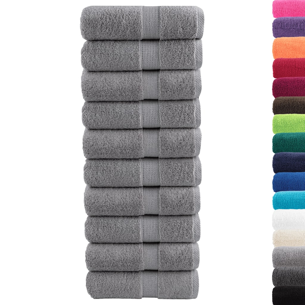 vidaXL Gastendoekjes SOLUND 10 st 600 g/m² 30x30 cm grijs