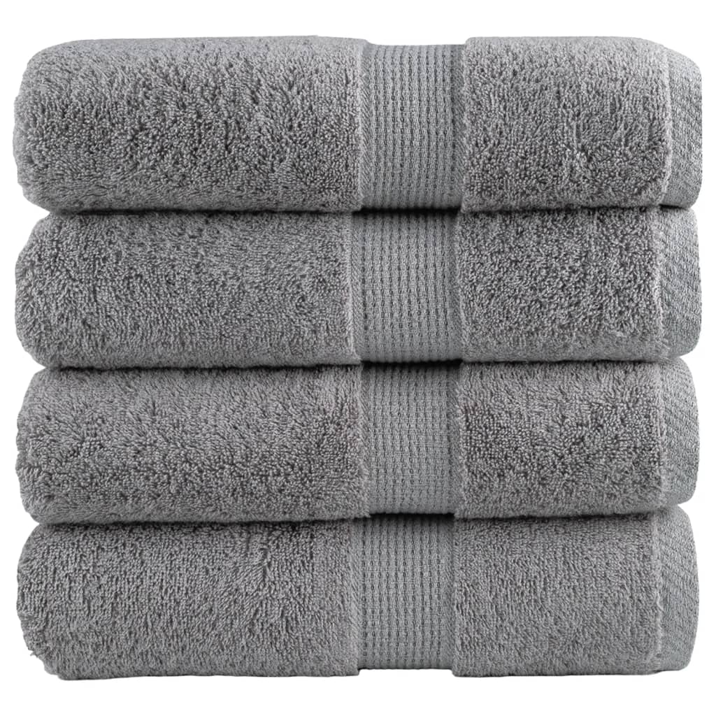 vidaXL Prémiové ručníky pro hosty SOLUND 4 ks šedé 30x50 cm 600 g/m²