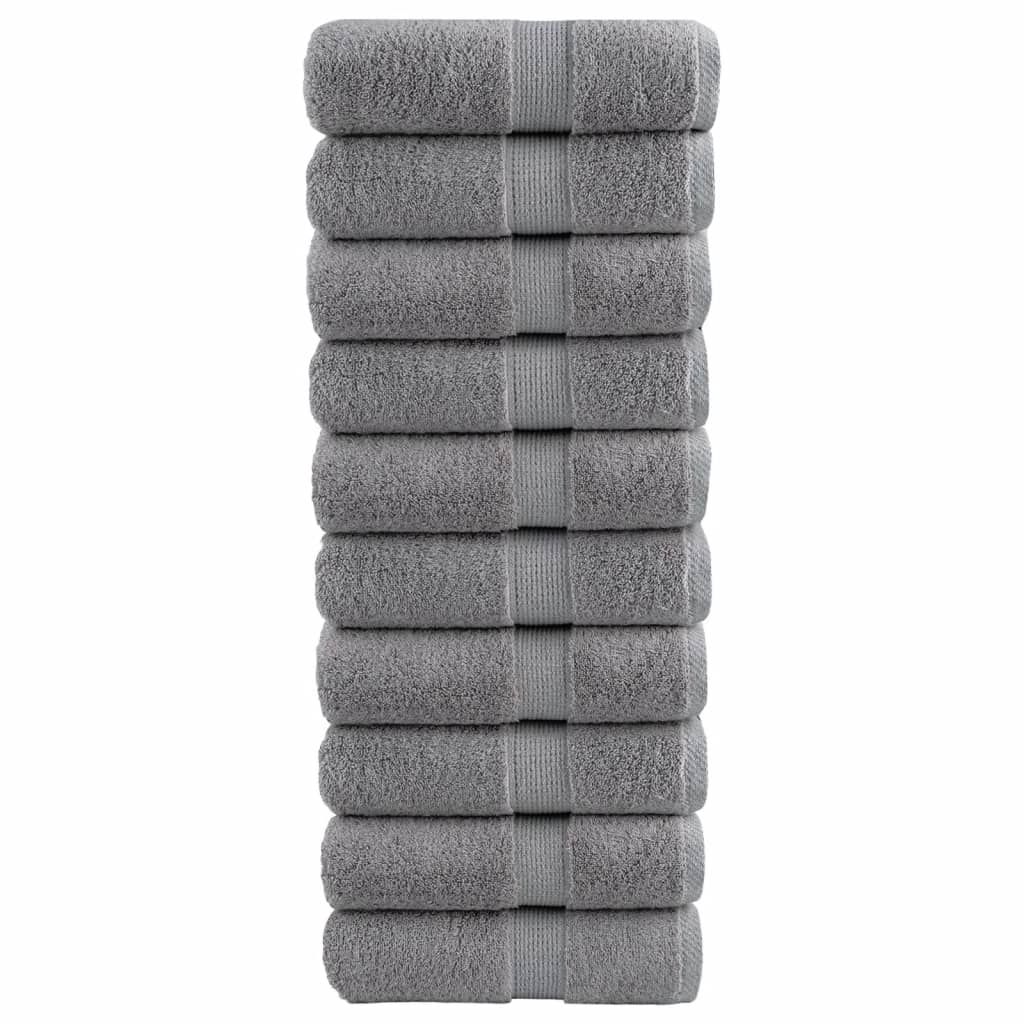 vidaXL Prémiové ručníky pro hosty SOLUND 10 ks šedé 30x50 cm 600 g/m²
