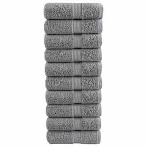 Premium brisače za goste SOLUND 10 kosov sive 30x50 cm 600 g/m²