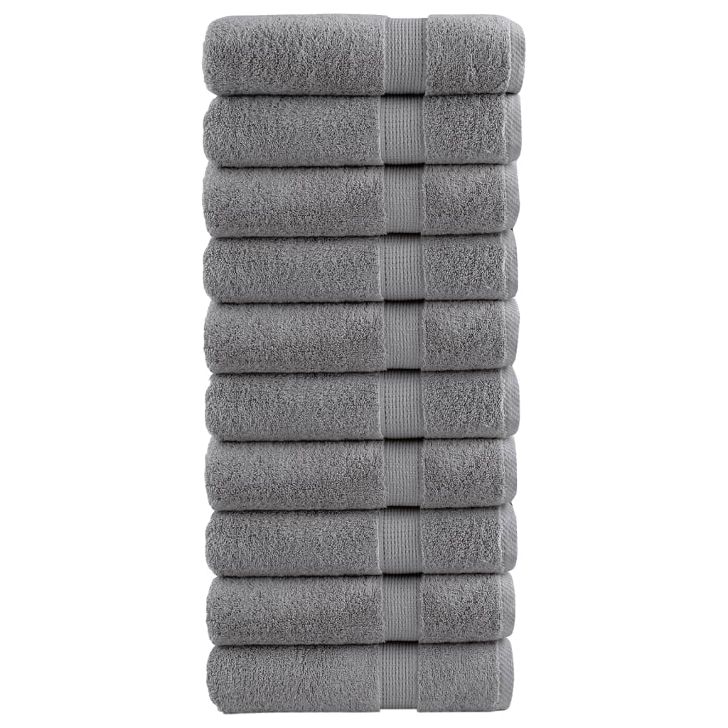 vidaXL Premium handdukar SOLUND 10st grå 50x100cm 600gsm
