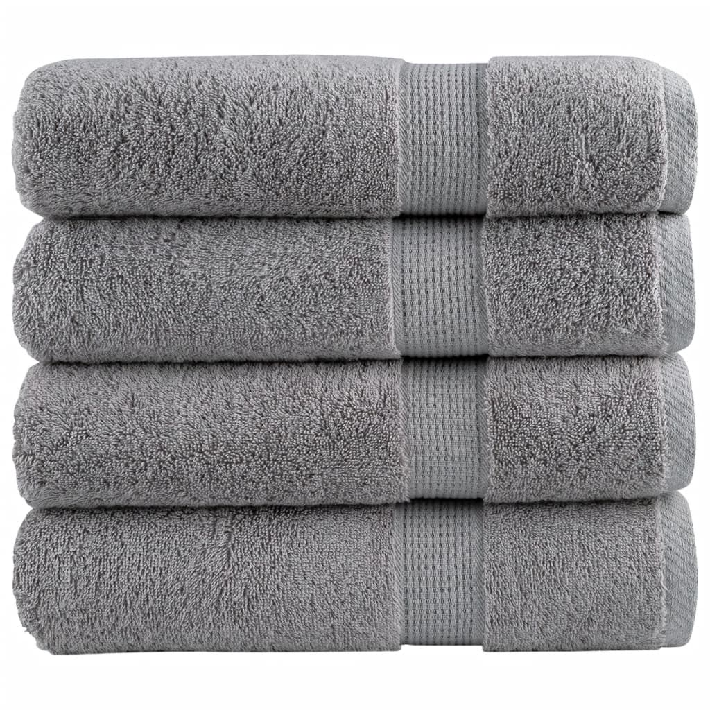 vidaXL Prémiové ručníky do sprchy SOLUND 4 ks šedé 70x140 cm 600 g/m²