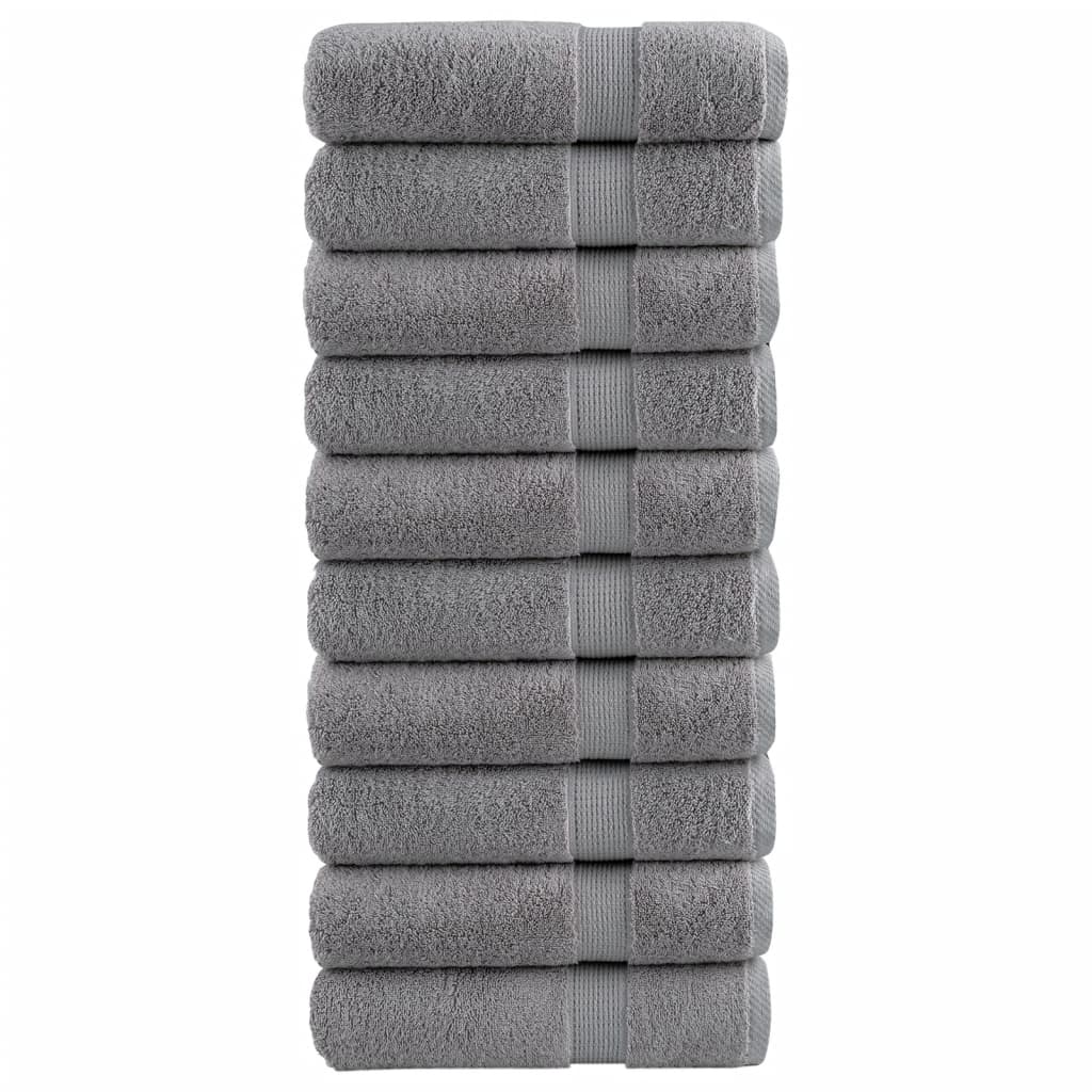vidaXL Prémiové ručníky do sprchy SOLUND 10 ks šedé 70x140 cm 600 g/m²