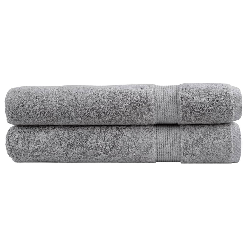 vidaXL Prémiové saunové osušky SOLUND 2 ks šedé 80x200 cm 600 g/m²