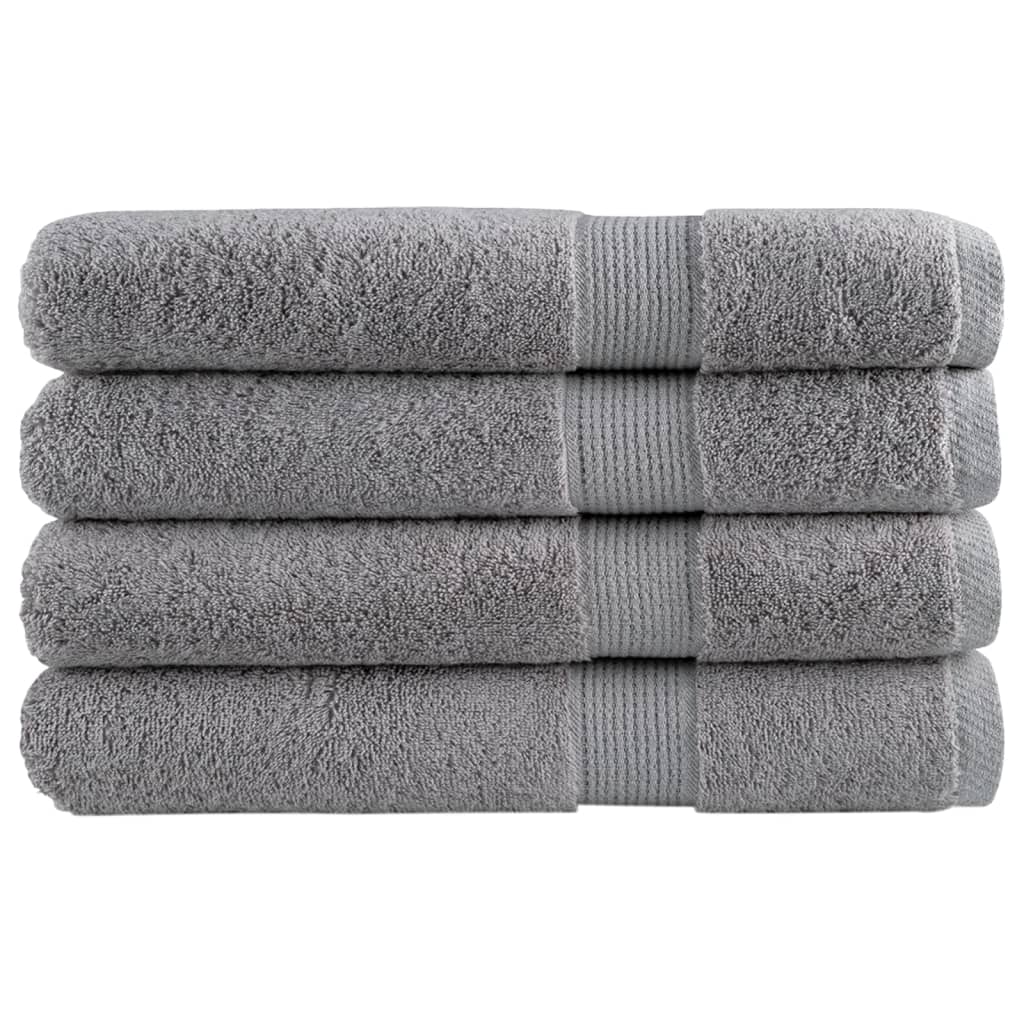 vidaXL Prémiové saunové osušky SOLUND 4 ks šedé 80x200 cm 600 g/m²