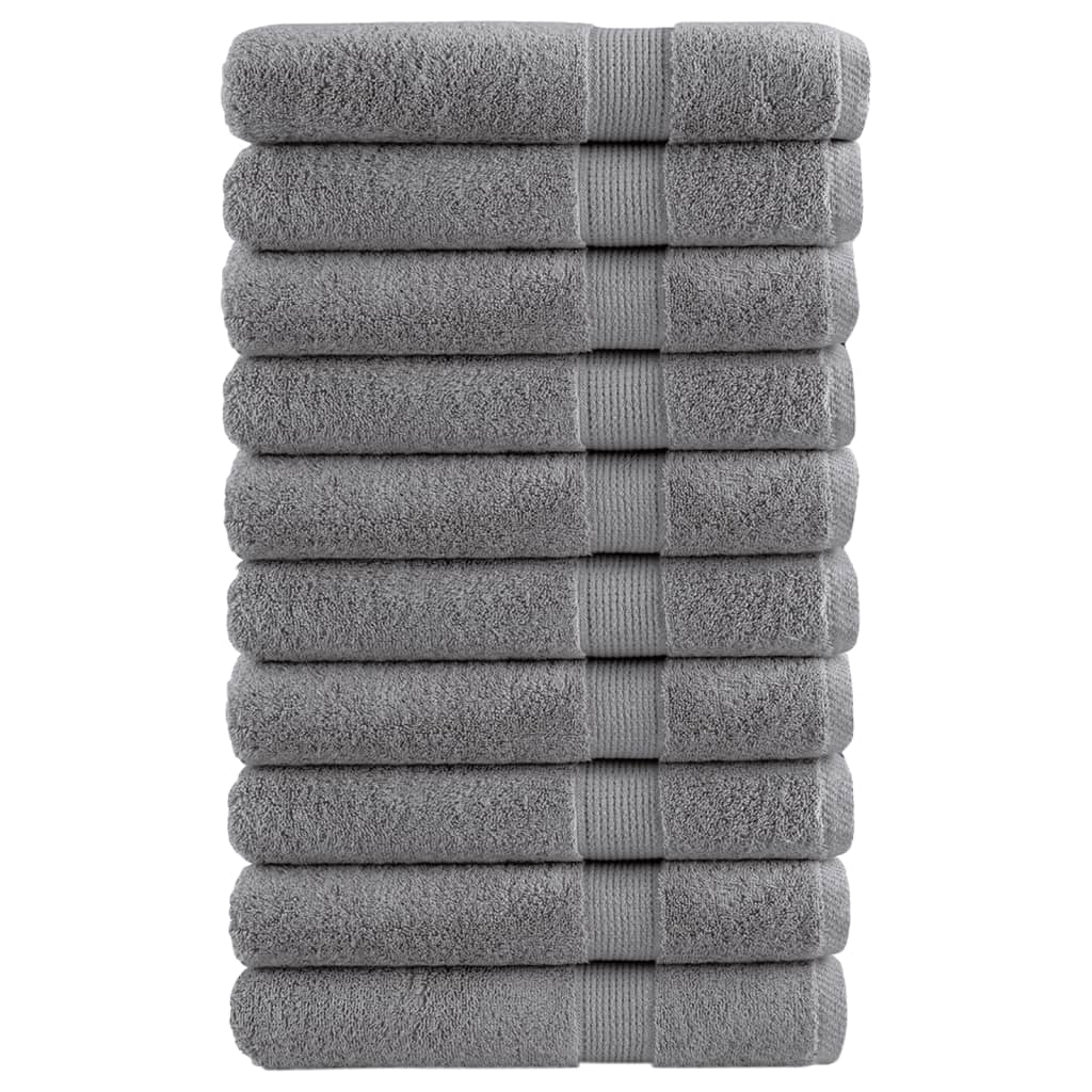 vidaXL Prémiové saunové osušky SOLUND 10 ks šedé 80x200 cm 600 g/m²