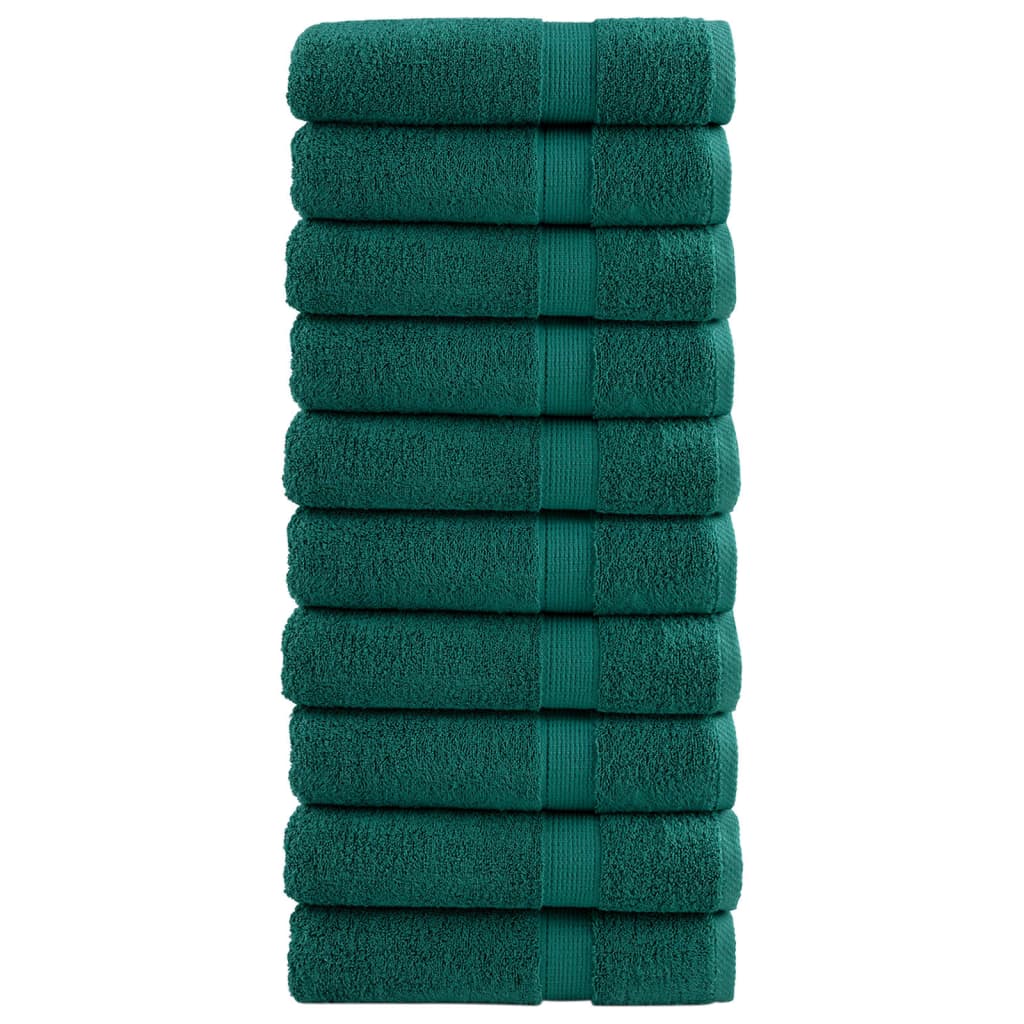 vidaXL Prémiové osušky SOLUND 10 ks zelené 100x150 cm 600 g/m²
