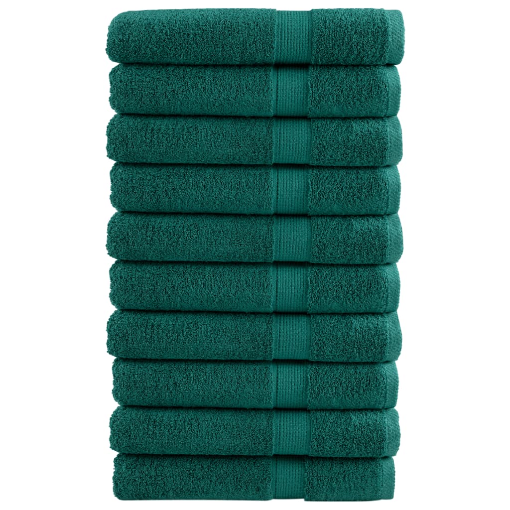 vidaXL Premium ručníky SOLUND 10 ks zelené 80 x 200 cm 600 g/m²