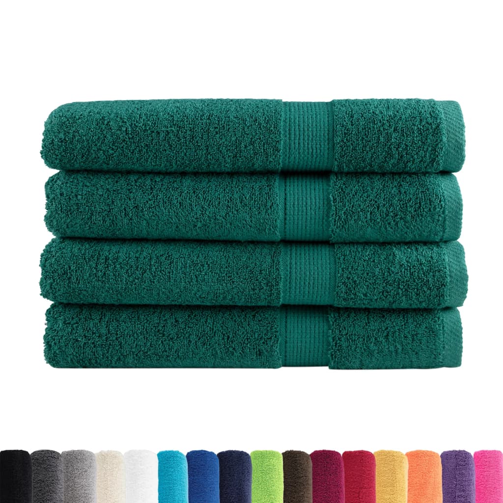 vidaXL Handdoeken SOLUND 4 st 600 g/m² 100x200 cm groen afbeelding