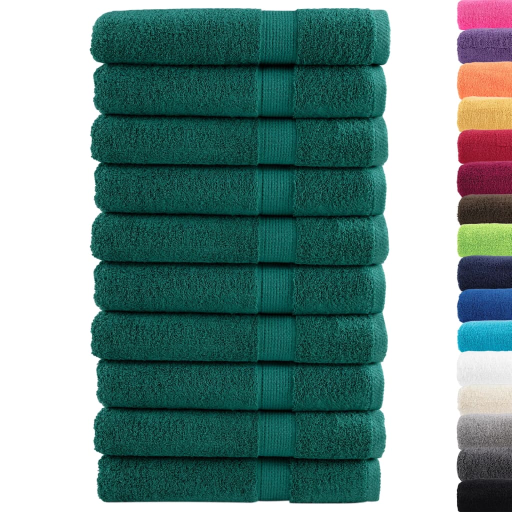 vidaXL Handdoeken SOLUND 10 st 600 g/m² 100x200 cm groen afbeelding