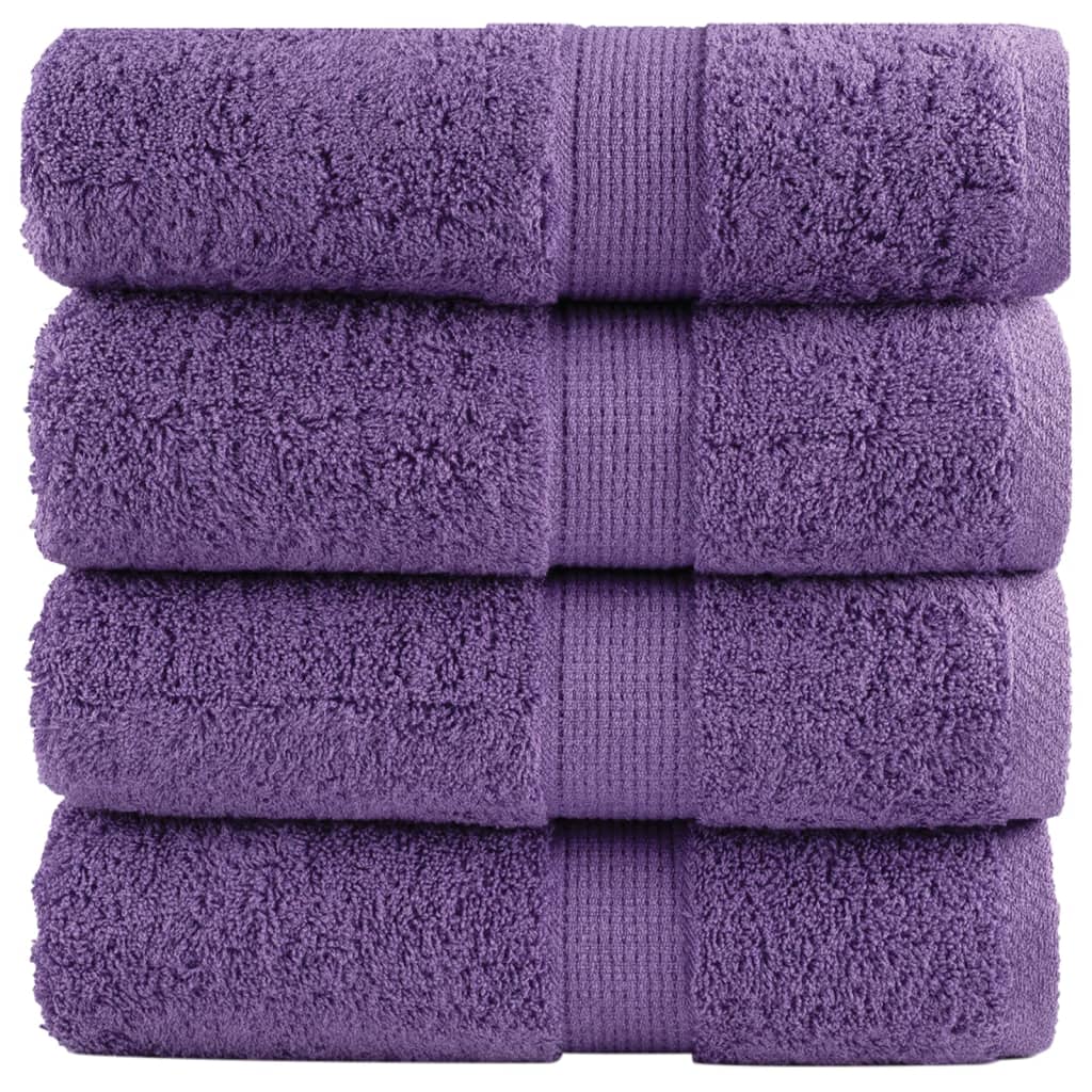 vidaXL Prémiové mycí utěrky SOLUND 4 ks fialové 30x30 cm 600 g/m²