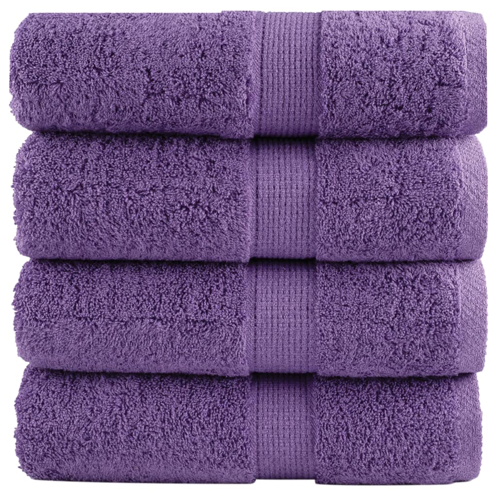 vidaXL Premium ručníky SOLUND 4 ks fialové 30 x 50 cm 600 g/m²