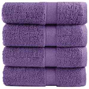 Premium brisače za goste SOLUND 4 kosi vijolične 30x50 cm 600 g/m²