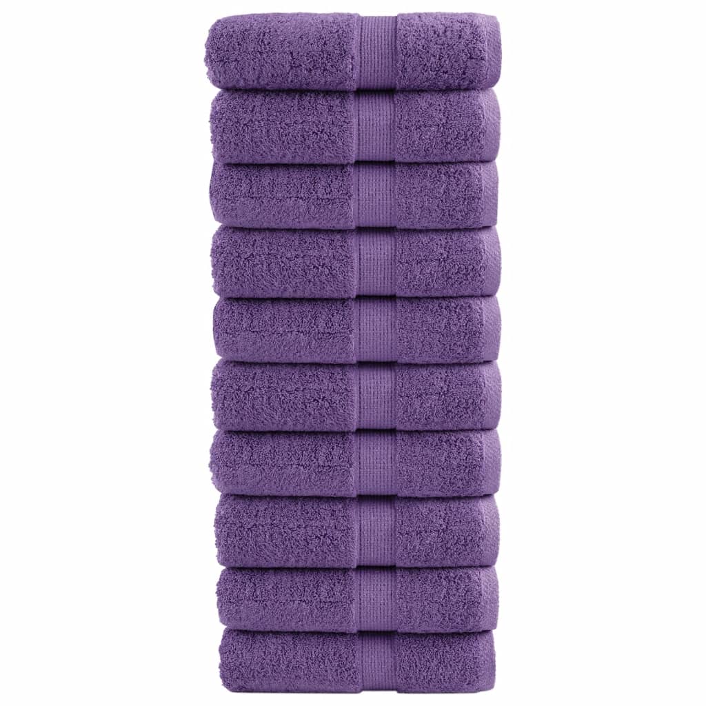 vidaXL Premium ručníky SOLUND 10 ks fialové 30 x 50 cm 600 g/m²