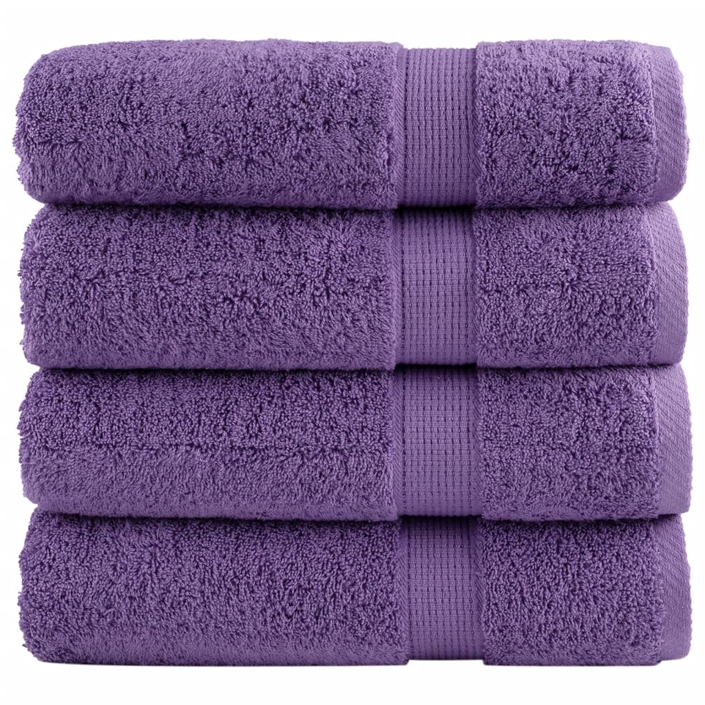 vidaXL Premium ručníky SOLUND 4 ks fialové 50 x 100 cm 600 g/m²
