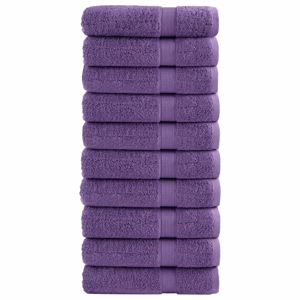 vidaXL Prosoape de mâini premium SOLUND 10buc. violet 50x100 cm 600gsm