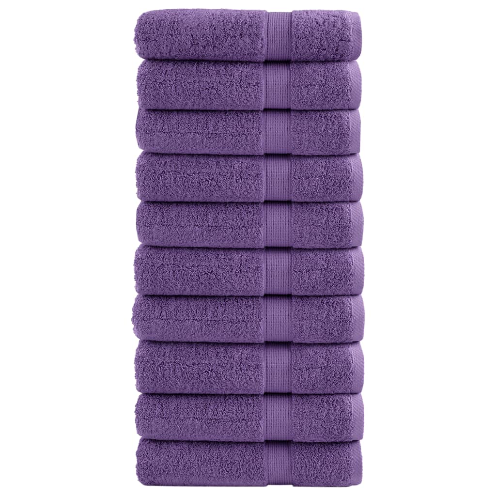 vidaXL Premium ručníky SOLUND 10 ks fialové 70 x 140 cm 600 g/m²