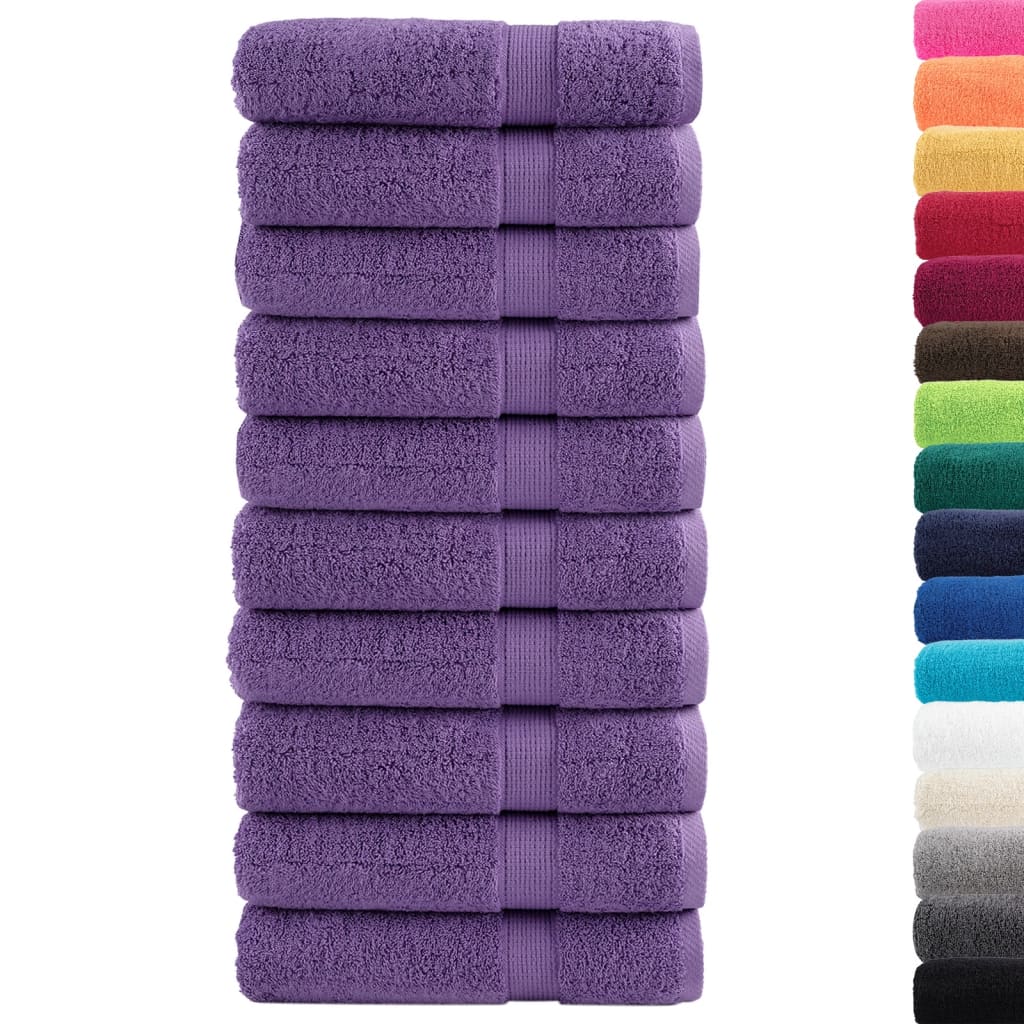 vidaXL Badhanddoeken SOLUND 10 st 600 g/m² 70x140 cm paars afbeelding