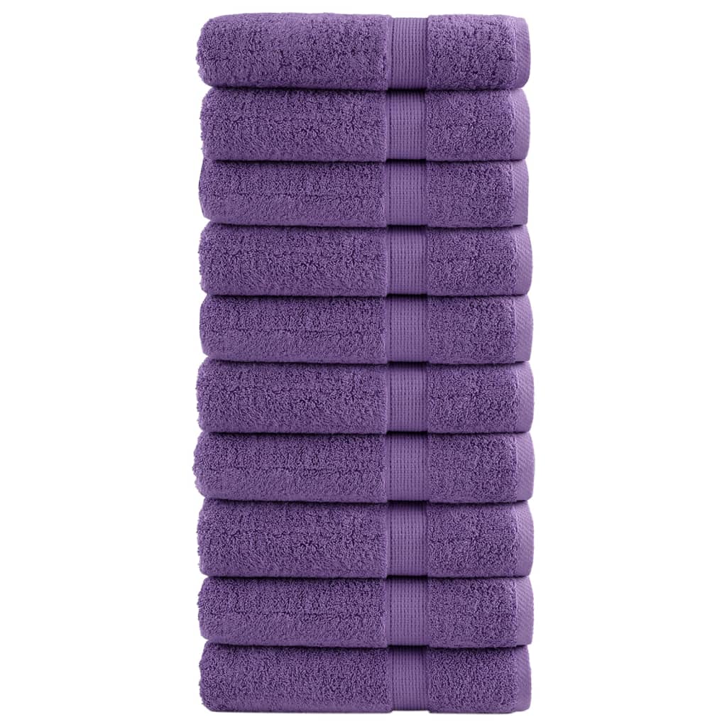 vidaXL Prémiové osušky SOLUND 10 ks fialové 100x150 cm 600 g/m²