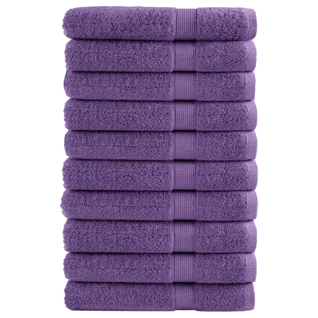 vidaXL Premium ručníky SOLUND 10 ks fialové 80 x 200 cm 600 g/m²
