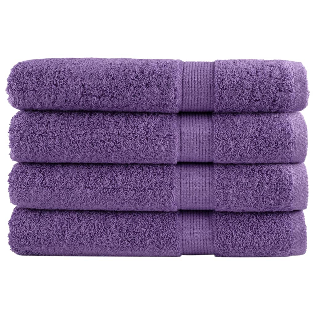 vidaXL Premium ručníky SOLUND 4 ks fialové 100 x 200 cm 600 g/m²