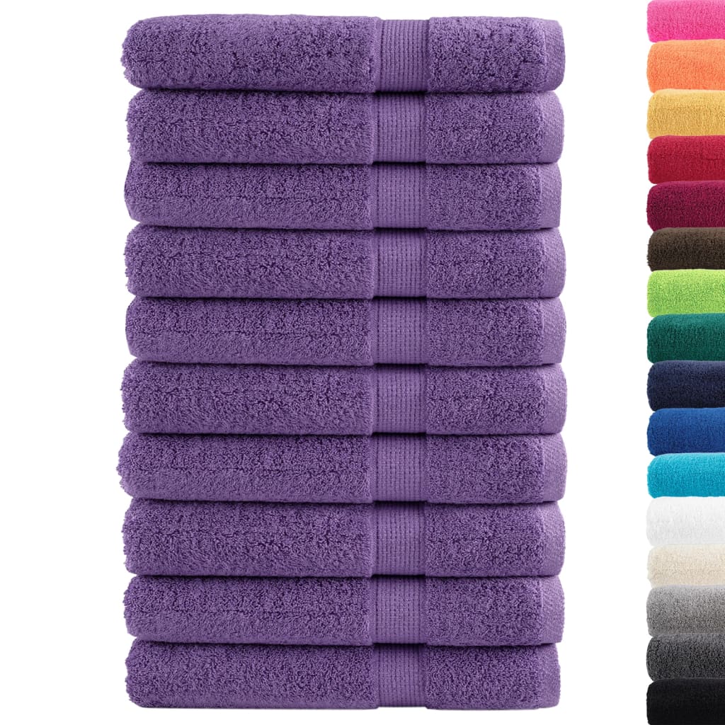 vidaXL Premium Pyyhkeet SOLUND 10 kpl violetti 100x200 cm 600 gsm
