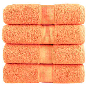 Premium brisače za pranje SOLUND 4 kosi oranžne 30x30 cm 600 g/m²