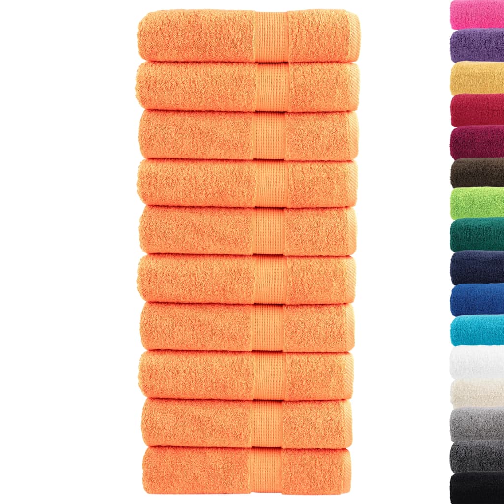 vidaXL Handdoeken SOLUND 10 st 600 g/m² 50x100 cm oranje afbeelding