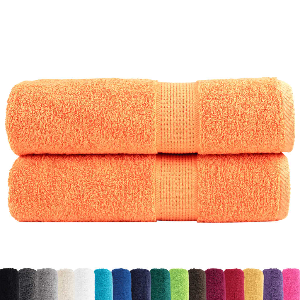 vidaXL Badhanddoeken SOLUND 2 st 600 g/m² 70x140 cm oranje