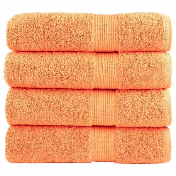 vidaXL saunalina SOLUND 4 tk, oranž, 70x140 cm, 600 gsm