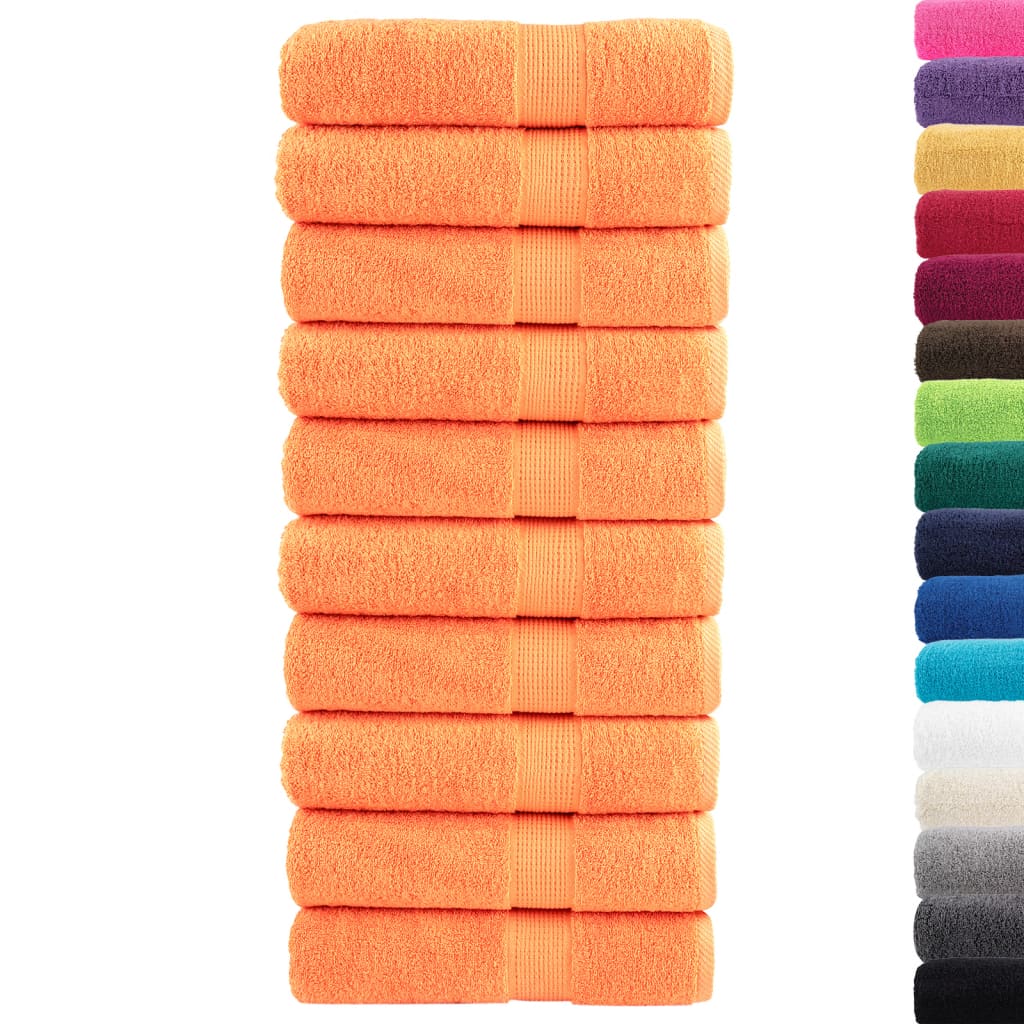 vidaXL Badhanddoeken SOLUND 10 st 600 g/m² 70x140 cm oranje afbeelding