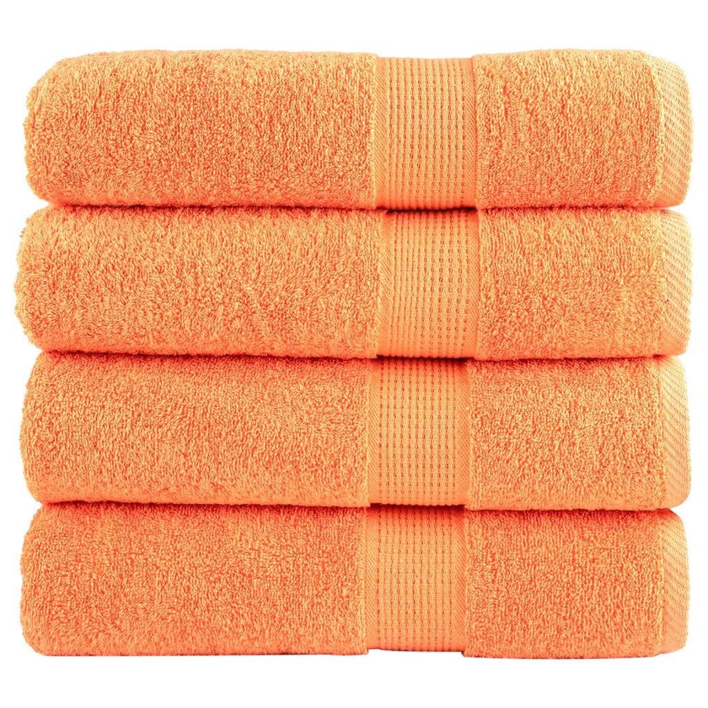 vidaXL Prémiové osušky SOLUND 4 ks oranžové 100x150 cm 600 g/m²