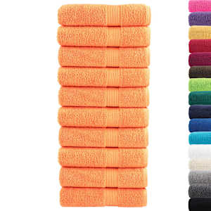Prémiové osušky SOLUND 10 ks oranžové 100x150 cm 600 g/m² - obrázek 2