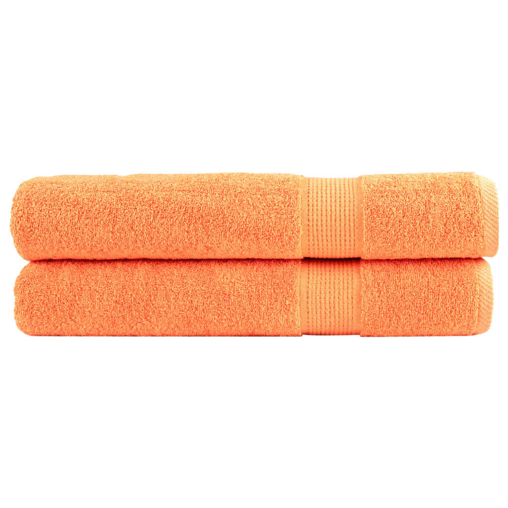 Premium-Saunatücher 2 Stk. Orange 80×200 600g/m² 100% Baumwolle