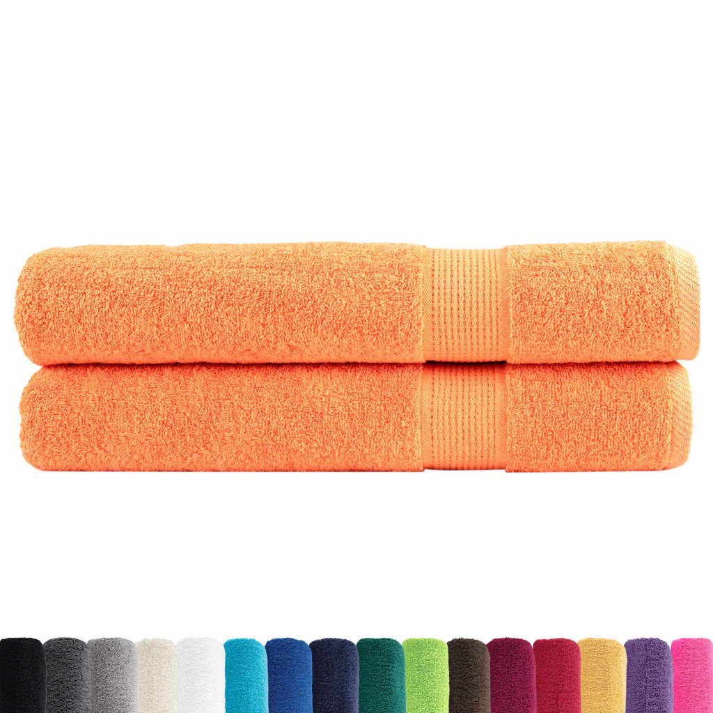 vidaXL Saunadoeken SOLUND 2 st 600 g/m² 80x200 cm oranje afbeelding