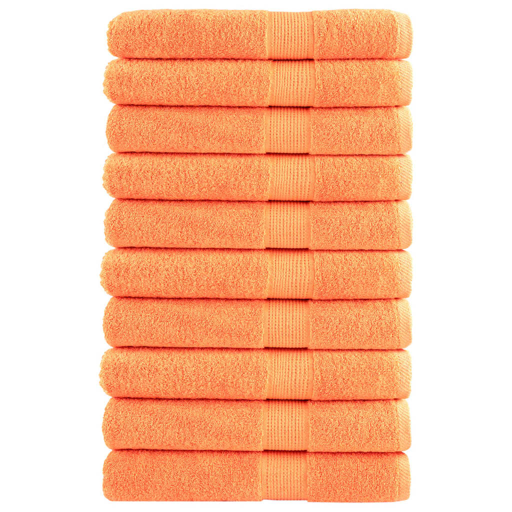 vidaXL Premium ručníky SOLUND 10 ks oranžové 100x200 cm 600 g/m²