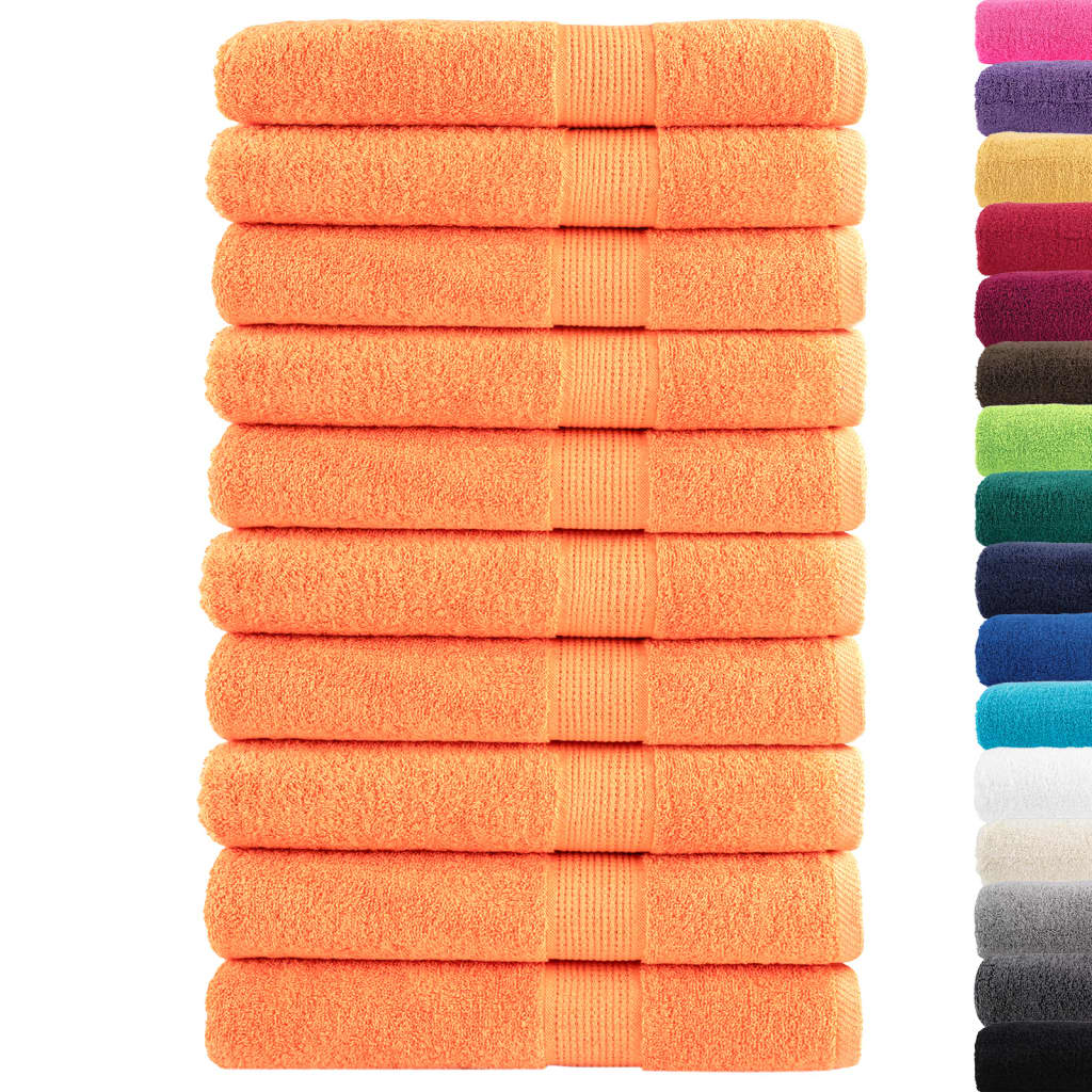 vidaXL Handdoeken SOLUND 10 st 600 g/m² 100x200 cm oranje afbeelding