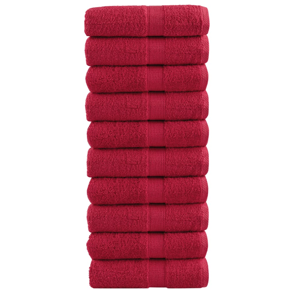 Premium-Waschlappen 10 Stk Rot 30×30 cm 600 g/m² 100% Baumwolle