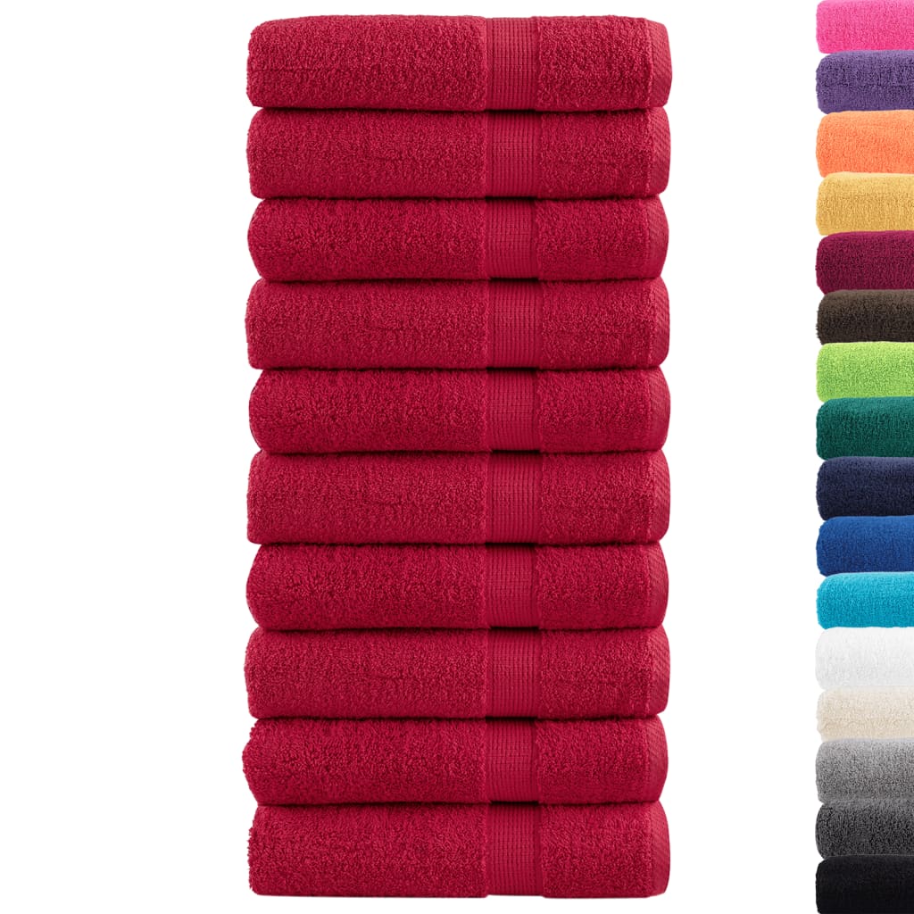 vidaXL Badhanddoeken SOLUND 10 st 600 g/m² 70x140 cm rood afbeelding