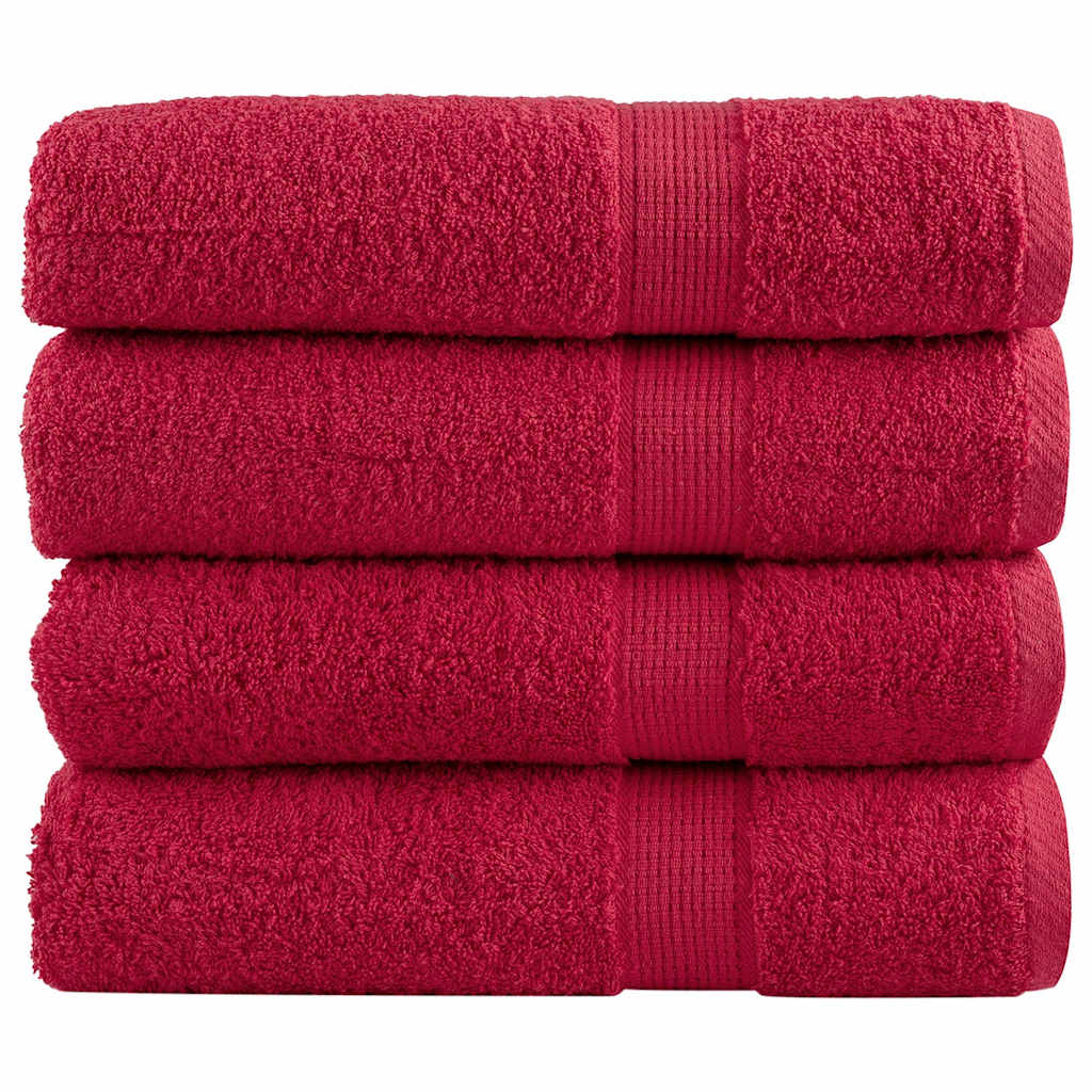 vidaXL Prémiové osušky SOLUND 4 ks červené 100x150 cm 600 g/m²