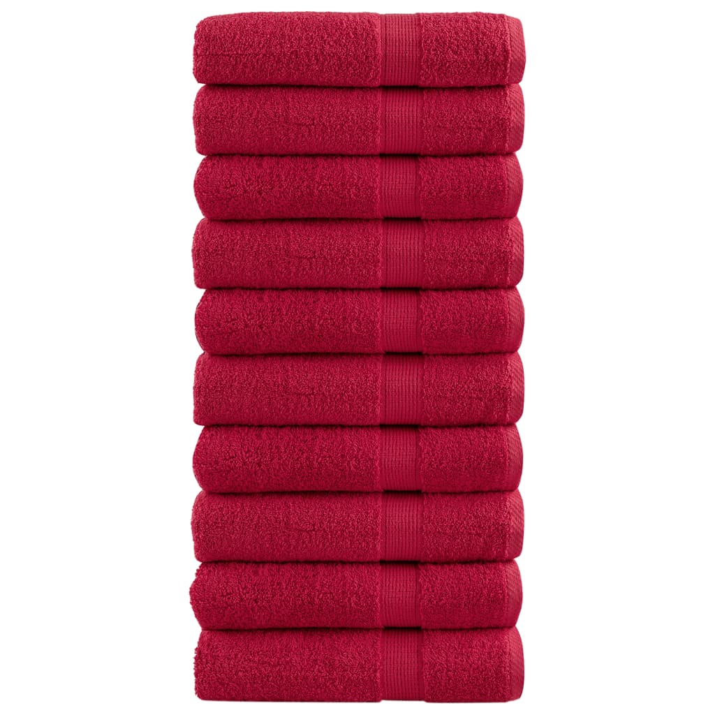 vidaXL Prémiové osušky SOLUND 10 ks červené 100x150 cm 600 g/m²