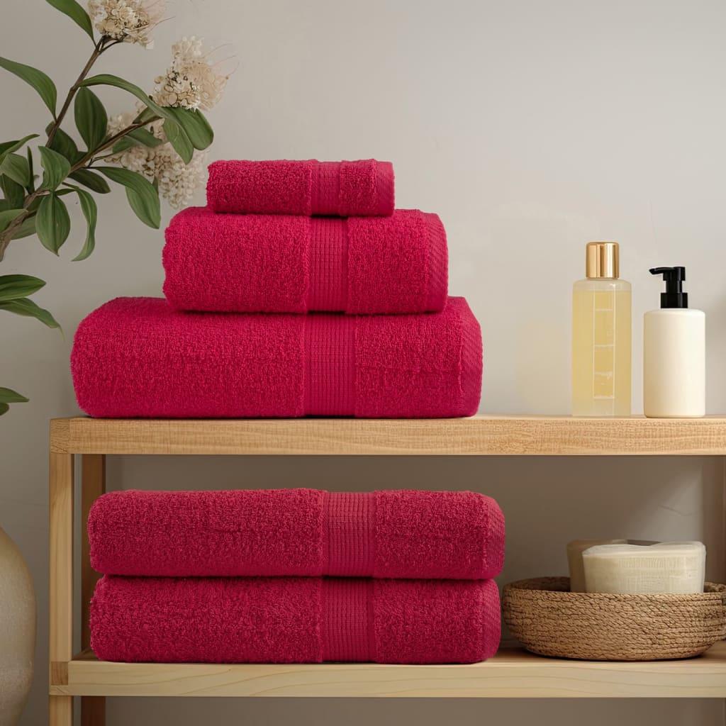 vidaXL Premium badehåndklæder SOLUND 10 stk. rød 100x150 cm 600 gsm